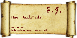 Heer Győző névjegykártya